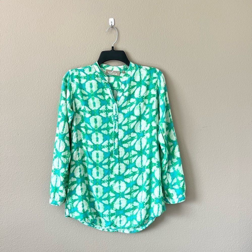 Utsa Printed Half Button Up Shirt